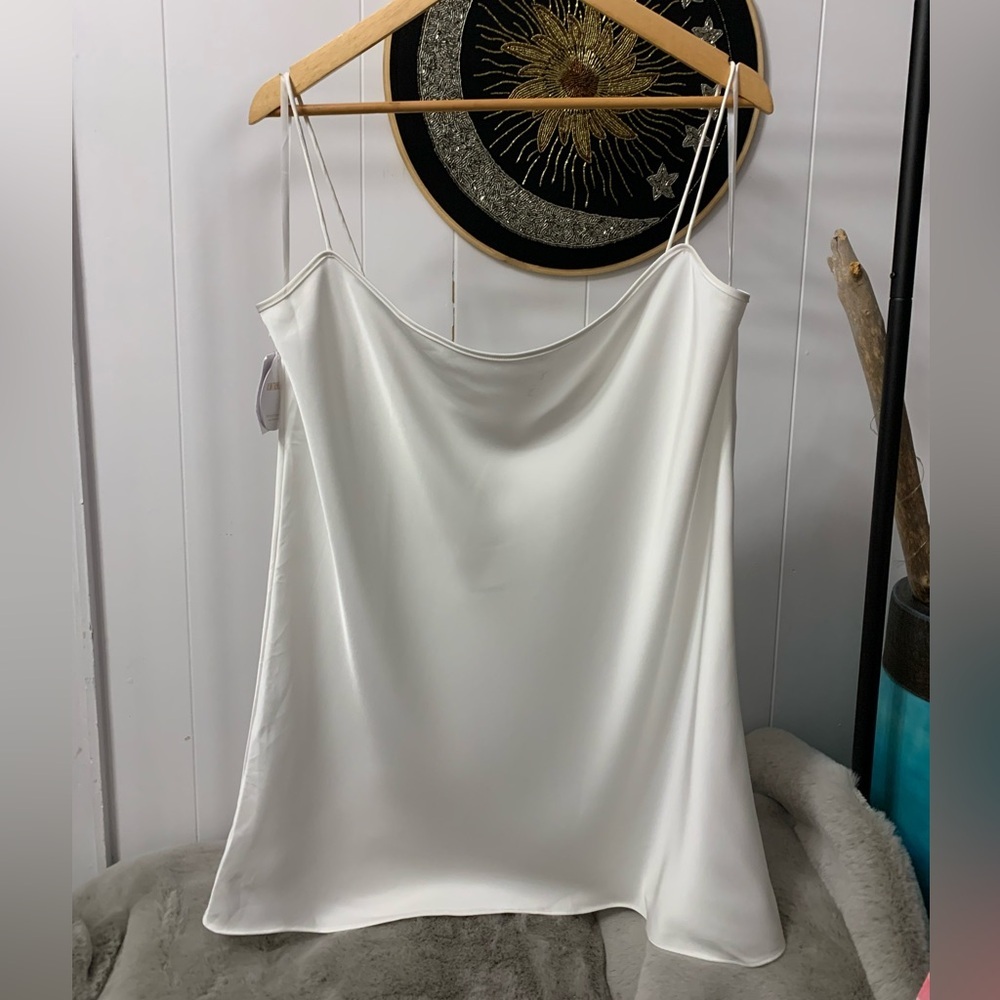 NWT Untamed Petals Midnight Muse Satin Bridal Camisole Cami White Tank Top New
